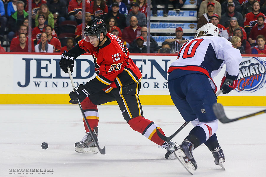 nhl hockey calgary flames vs washington capitals sergei belski photo