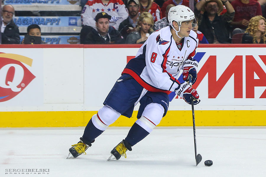 nhl hockey calgary flames vs washington capitals sergei belski photo