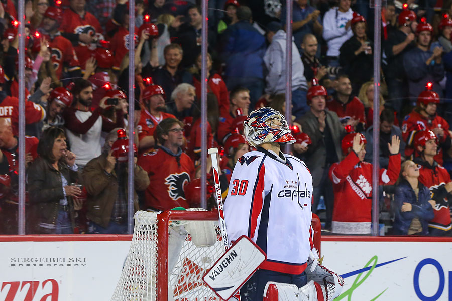 nhl hockey calgary flames vs washington capitals sergei belski photo