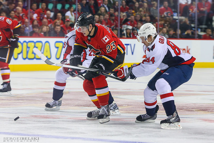 nhl hockey calgary flames vs washington capitals sergei belski photo