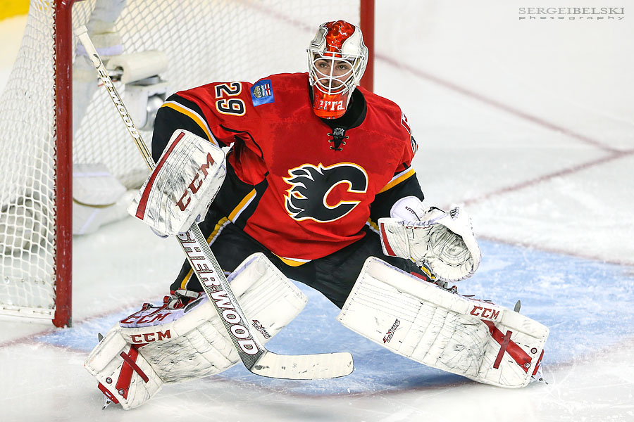 nhl hockey calgary flames vs chicago blackhawks sergei belski photo