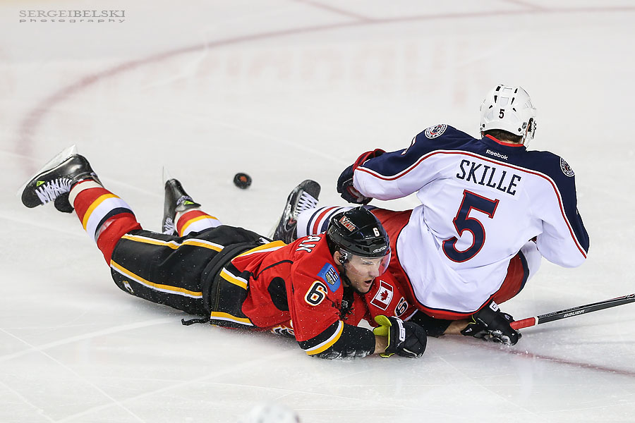 nhl hockey calgary flames vs columbus blue jackets sergei belski photo
