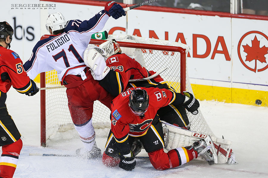 nhl hockey calgary flames vs columbus blue jackets sergei belski photo