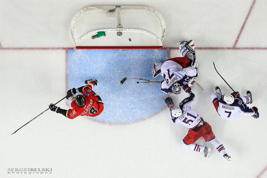nhl hockey calgary flames vs columbus blue jackets sergei belski photo
