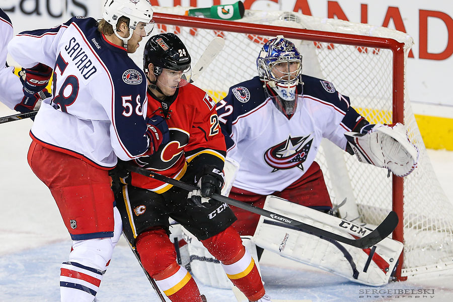 nhl hockey calgary flames vs columbus blue jackets sergei belski photo