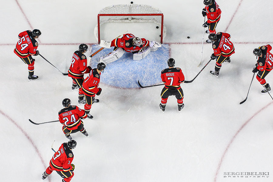 nhl hockey calgary flames vs edmonton oilers sergei belski photo