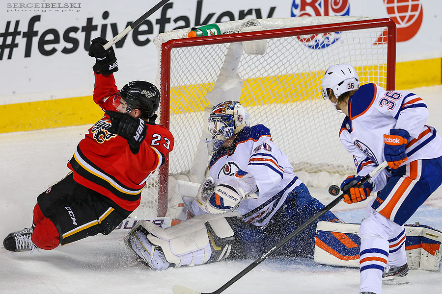 nhl hockey calgary flames vs edmonton oilers sergei belski photo