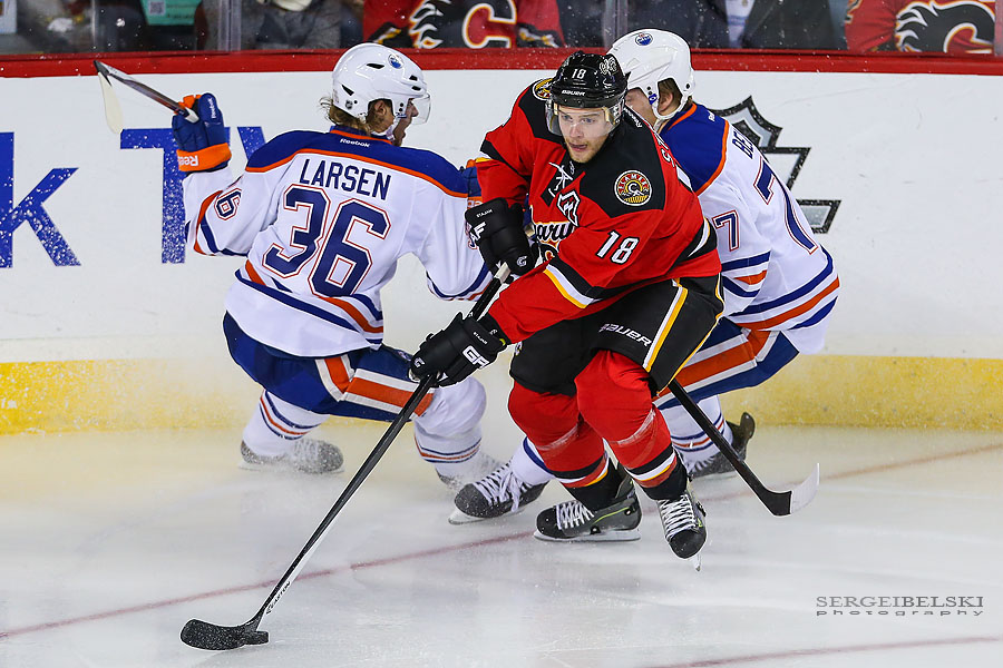 nhl hockey calgary flames vs edmonton oilers sergei belski photo
