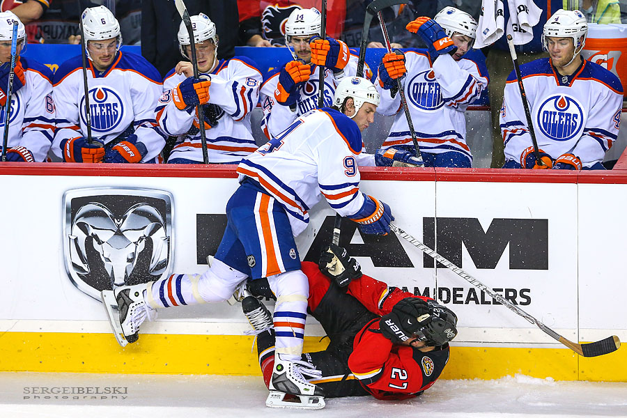 nhl hockey calgary flames vs edmonton oilers sergei belski photo