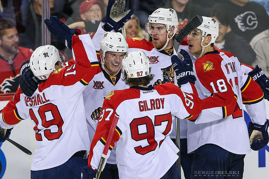 nhl hockey calgary flames vs florida panthers sergei belski photo