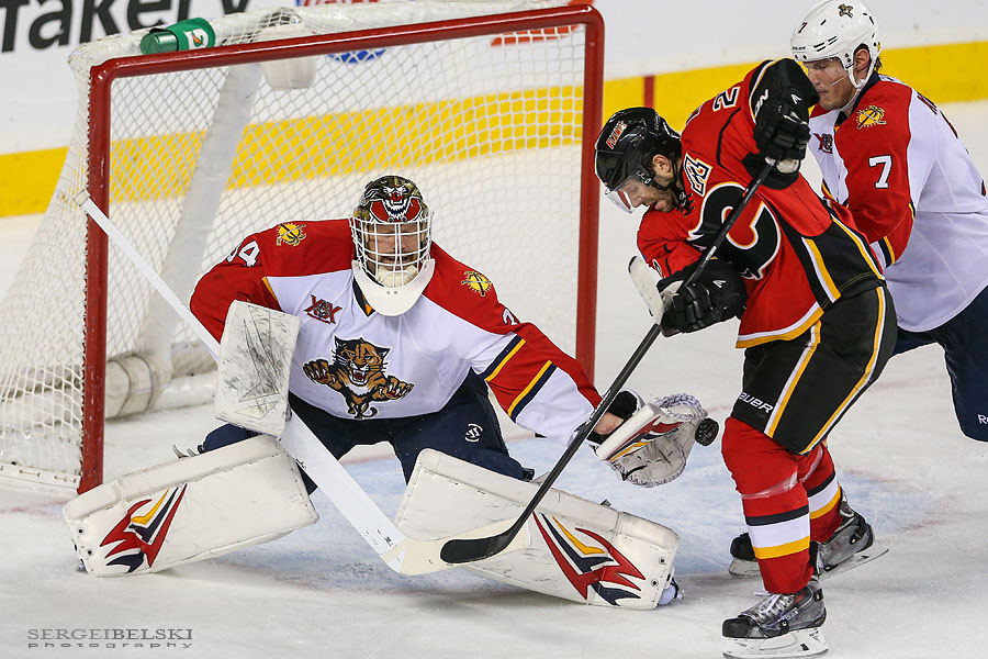 nhl hockey calgary flames vs florida panthers sergei belski photo