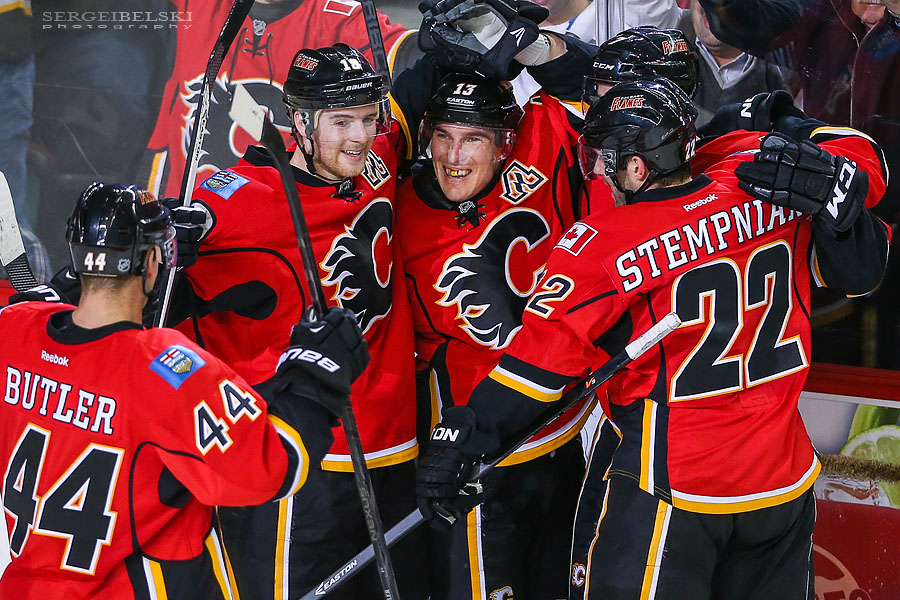 nhl hockey calgary flames vs san jose sharks sergei belski photo