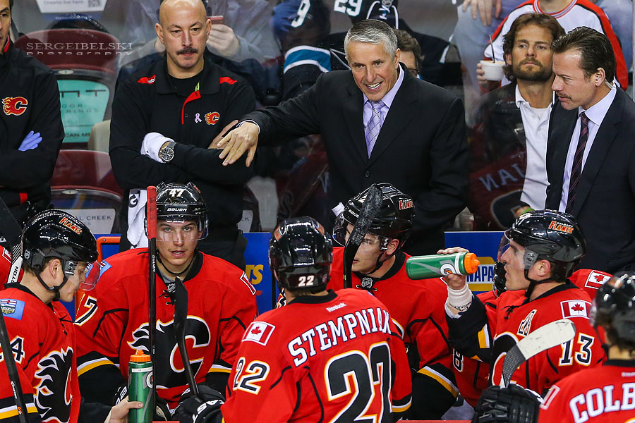 nhl hockey calgary flames vs san jose sharks sergei belski photo