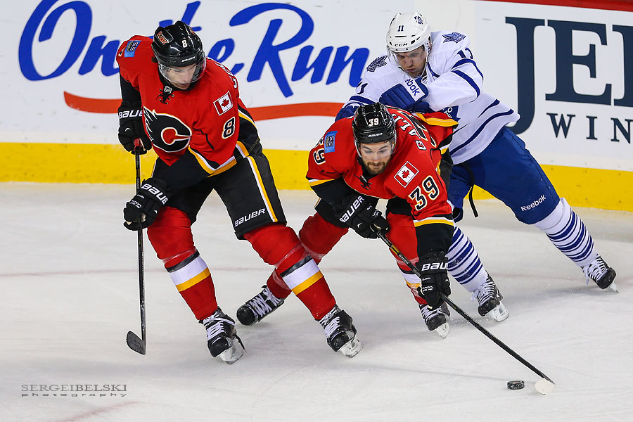 nhl hockey calgary flames vs toronto maple leafs sergei belski photo