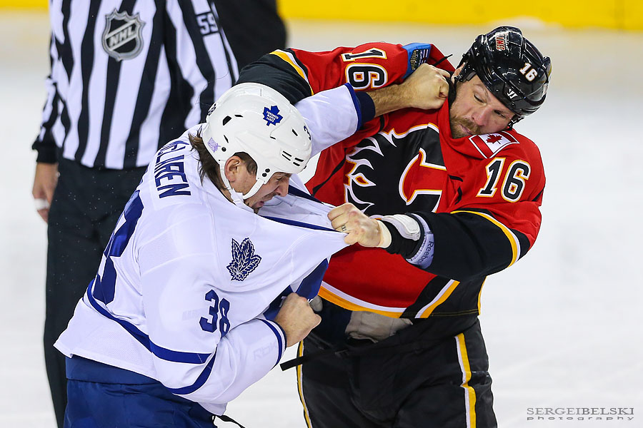 nhl hockey calgary flames vs toronto maple leafs sergei belski photo