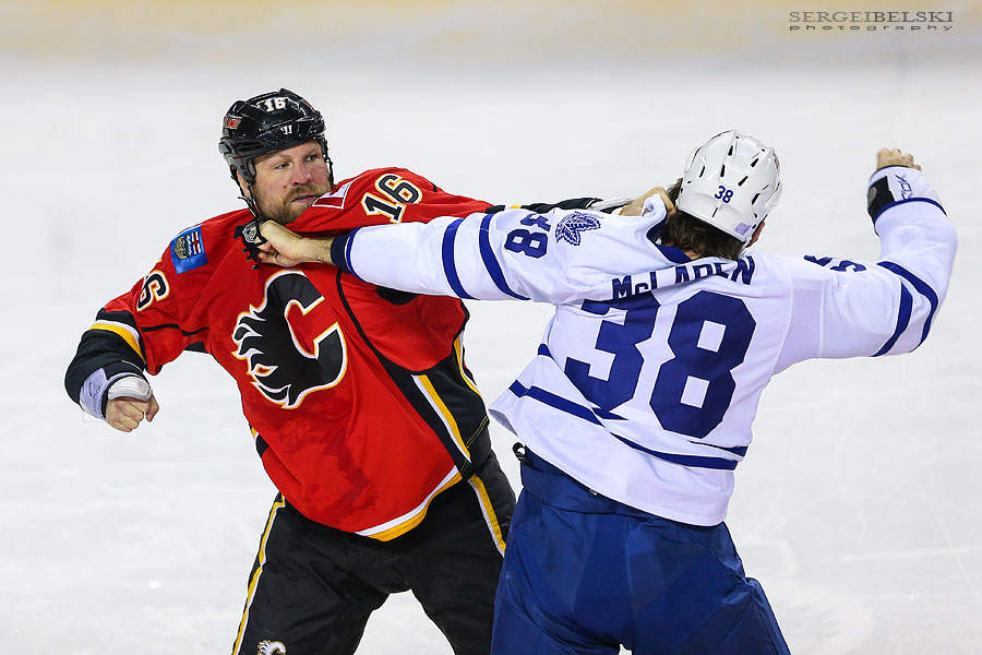 nhl hockey calgary flames vs toronto maple leafs sergei belski photo