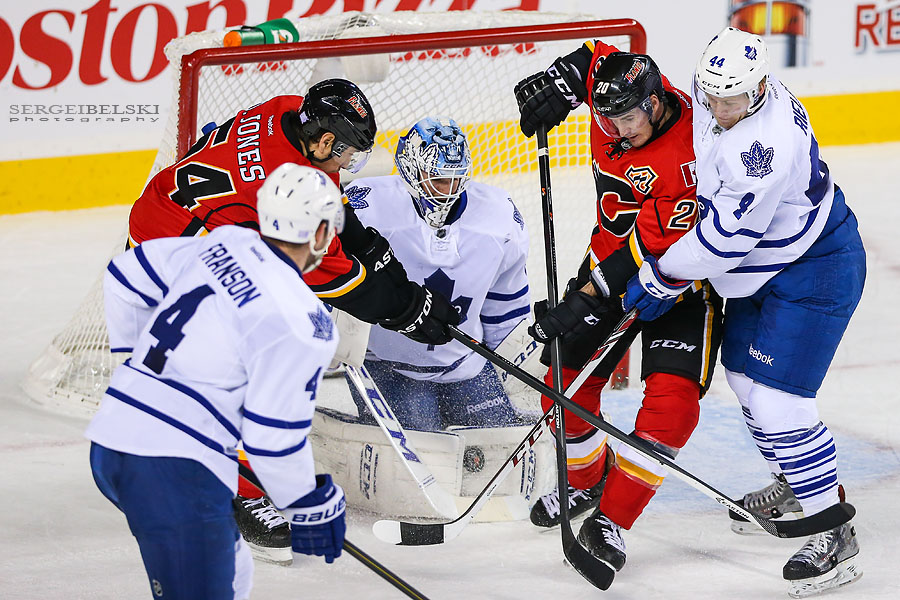 nhl hockey calgary flames vs toronto maple leafs sergei belski photo