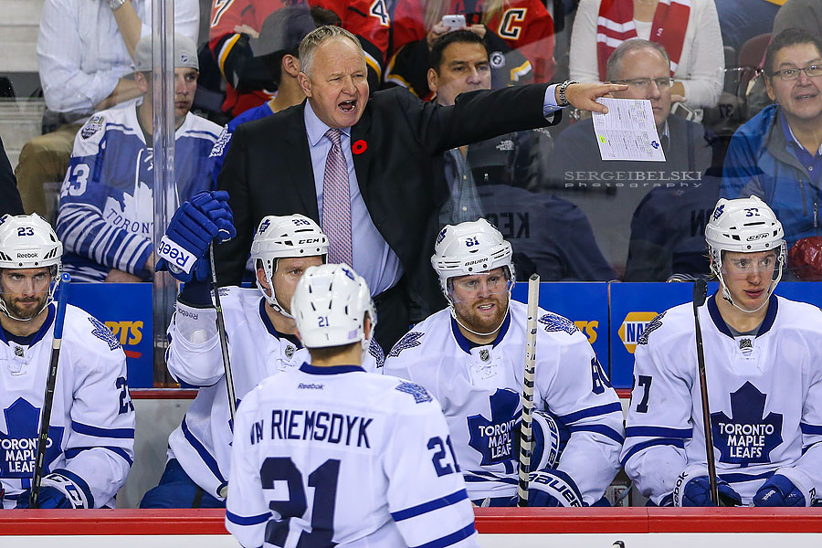 nhl hockey calgary flames vs toronto maple leafs sergei belski photo