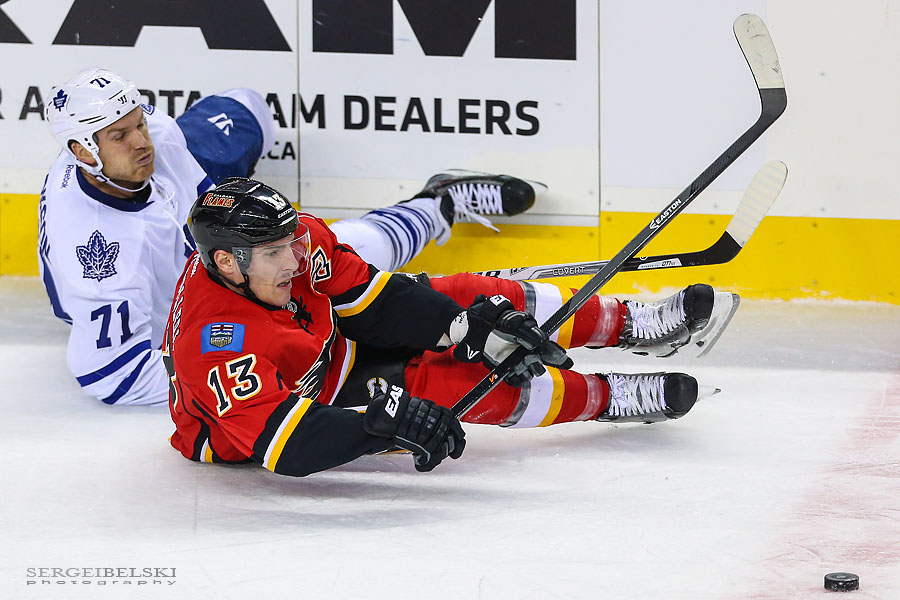 nhl hockey calgary flames vs toronto maple leafs sergei belski photo