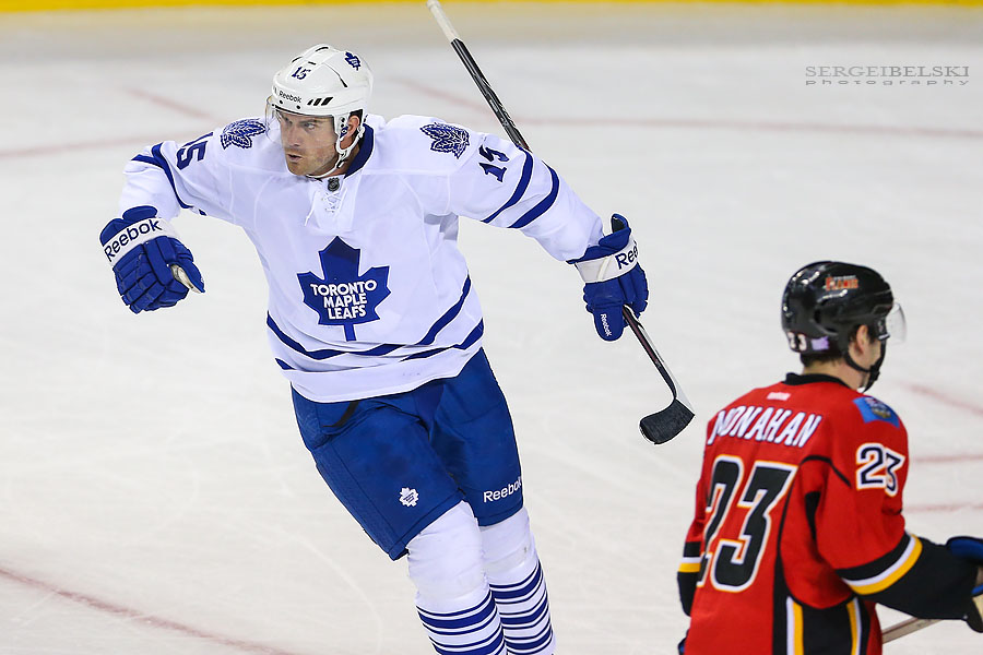 nhl hockey calgary flames vs toronto maple leafs sergei belski photo