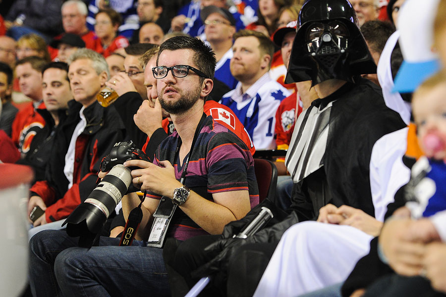 nhl hockey calgary flames vs toronto maple leafs sergei belski photo