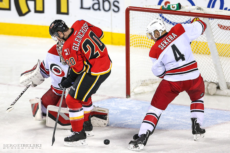 nhl hockey calgary flames vs carolina hurricanes sergei belski photo