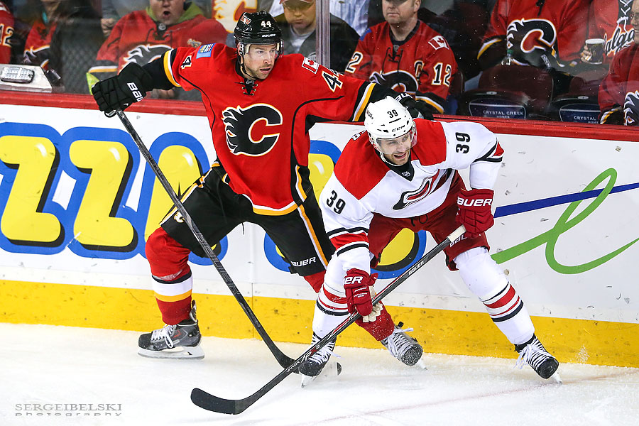 nhl hockey calgary flames vs carolina hurricanes sergei belski photo