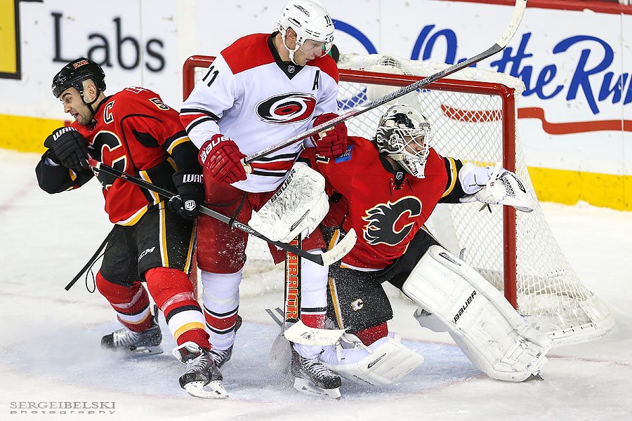 nhl hockey calgary flames vs carolina hurricanes sergei belski photo