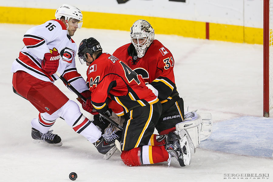 nhl hockey calgary flames vs carolina hurricanes sergei belski photo