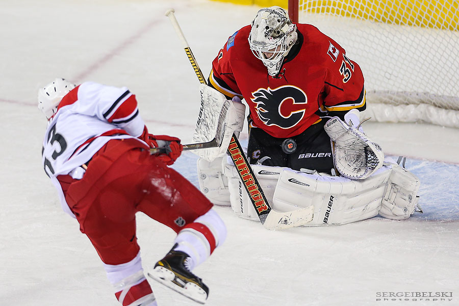 nhl hockey calgary flames vs carolina hurricanes sergei belski photo