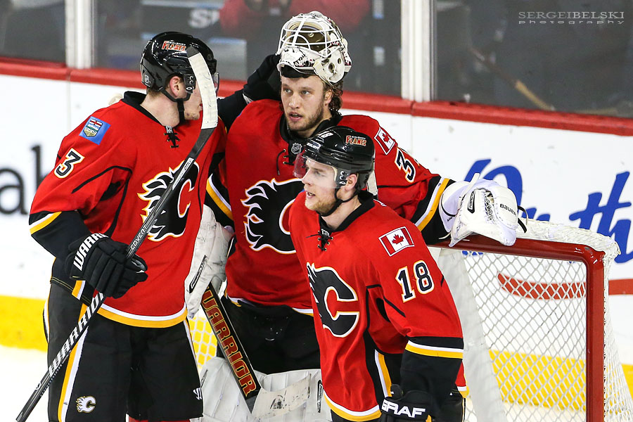 nhl hockey calgary flames vs carolina hurricanes sergei belski photo