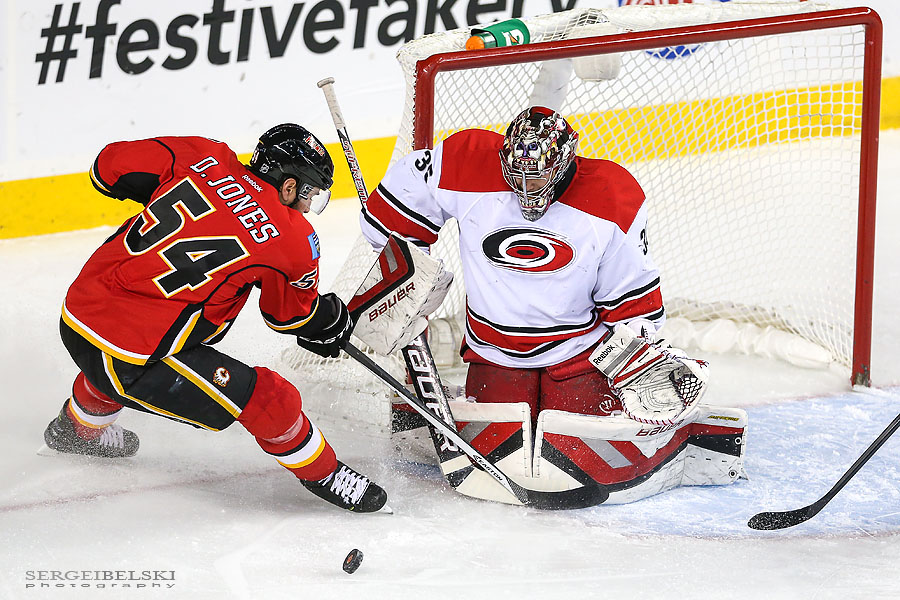 nhl hockey calgary flames vs carolina hurricanes sergei belski photo