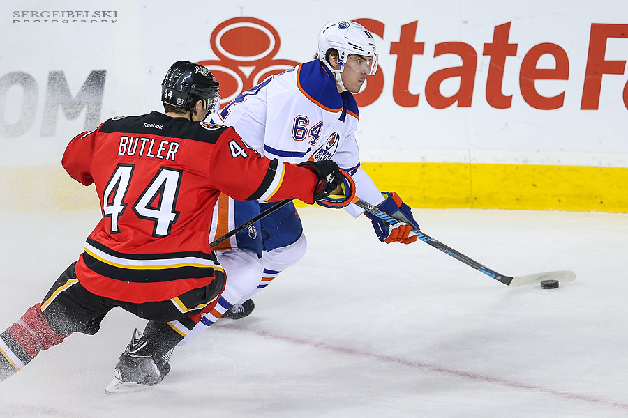 nhl hockey calgary flames vs edmonton oilers sergei belski photo