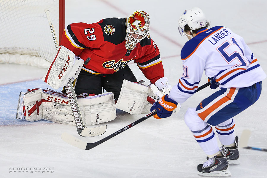 nhl hockey calgary flames vs edmonton oilers sergei belski photo