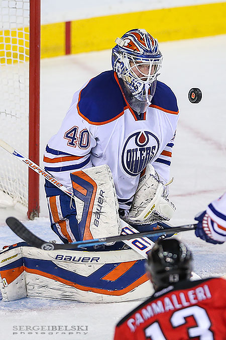 nhl hockey calgary flames vs edmonton oilers sergei belski photo