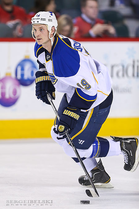 nhl hockey calgary flames vs st.louis blues sergei belski photo