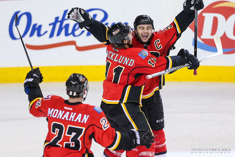 nhl hockey calgary flames vs st.louis blues sergei belski photo