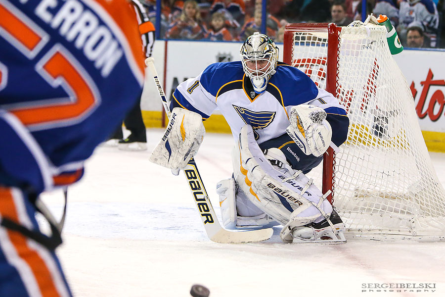 nhl hockey edmonton oilers vs st.louise blues sergei belski photo