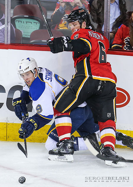 nhl hockey calgary flames vs st louis blues sergei belski photo