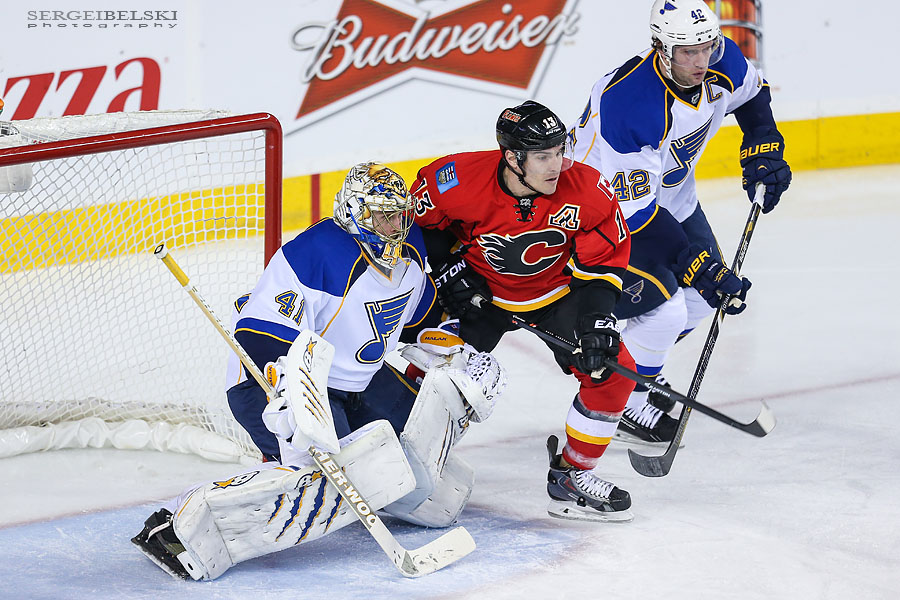 nhl hockey calgary flames vs st louis blues sergei belski photo