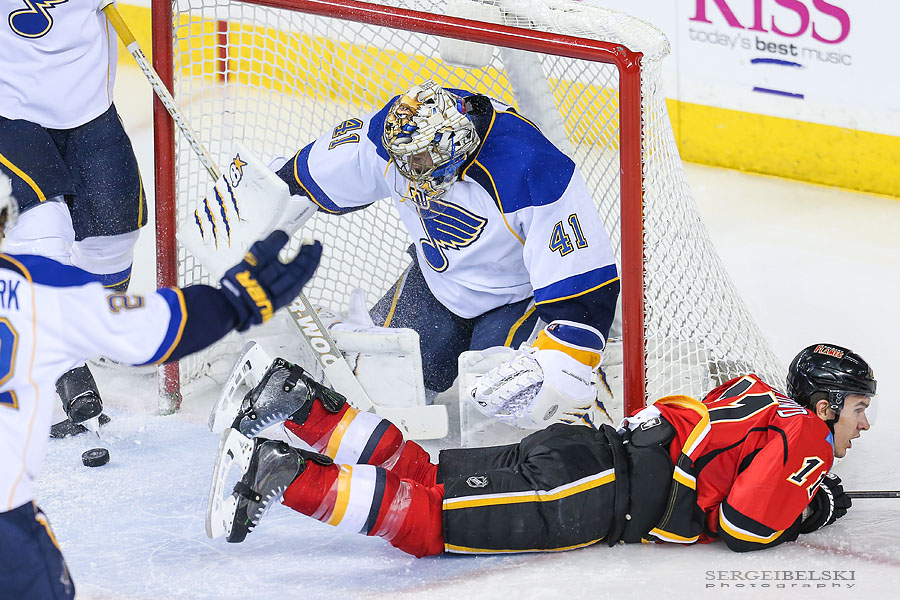 nhl hockey calgary flames vs st louis blues sergei belski photo