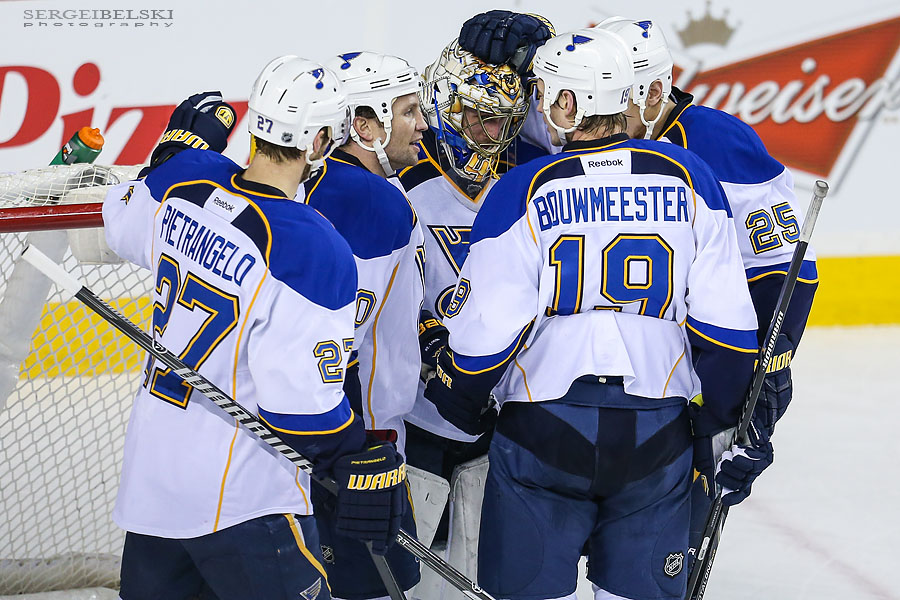 nhl hockey calgary flames vs st louis blues sergei belski photo