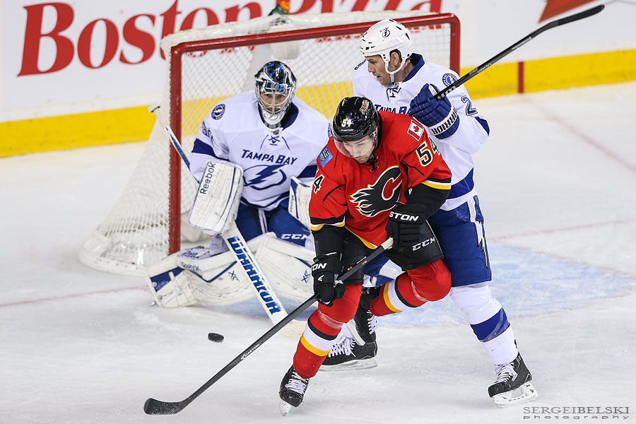 nhl hockey calgary flames vs tampa bay lightning sergei belski photo