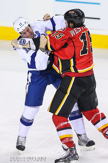 nhl hockey calgary flames vs tampa bay lightning sergei belski photo