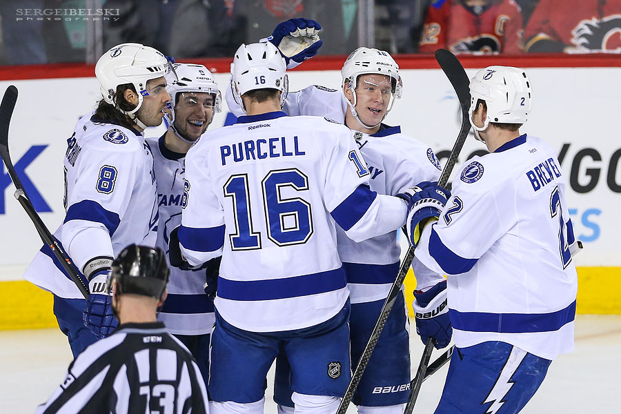 nhl hockey calgary flames vs tampa bay lightning sergei belski photo