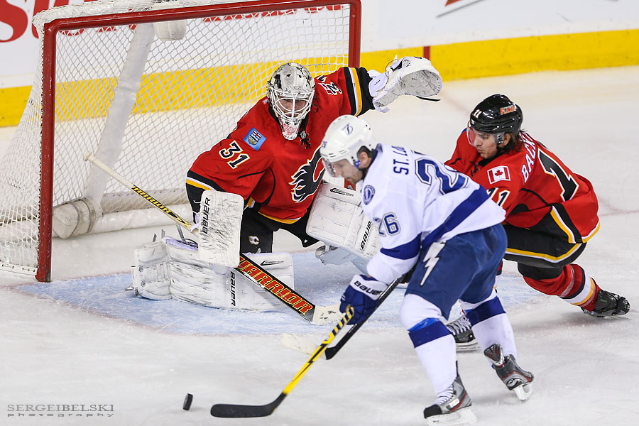nhl hockey calgary flames vs tampa bay lightning sergei belski photo