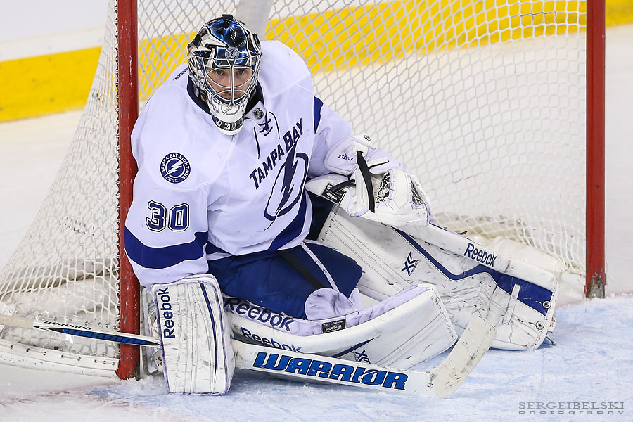 nhl hockey calgary flames vs tampa bay lightning sergei belski photo