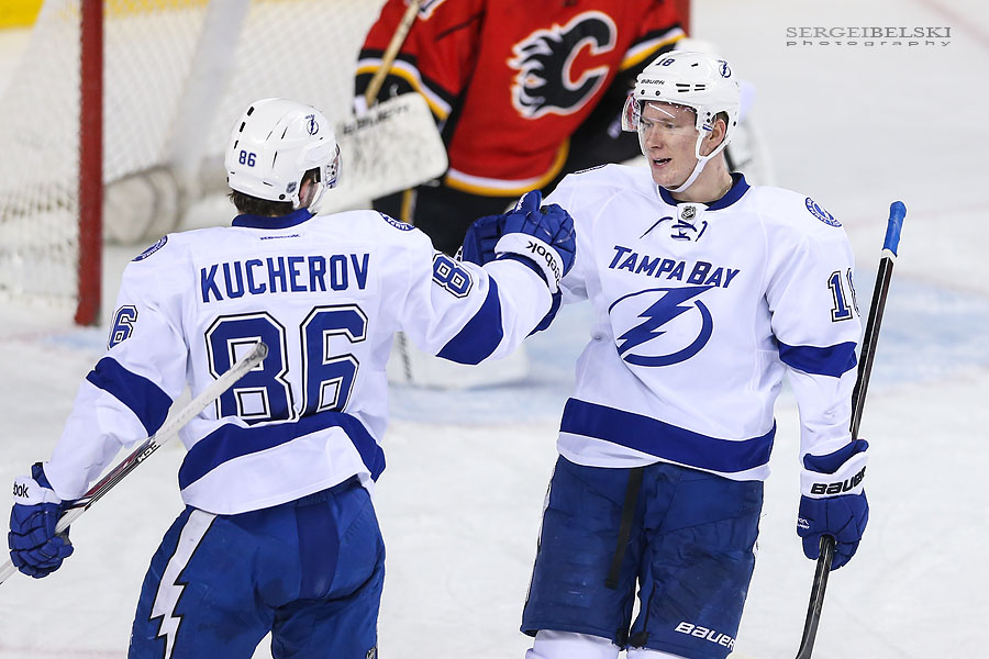 nhl hockey calgary flames vs tampa bay lightning sergei belski photo