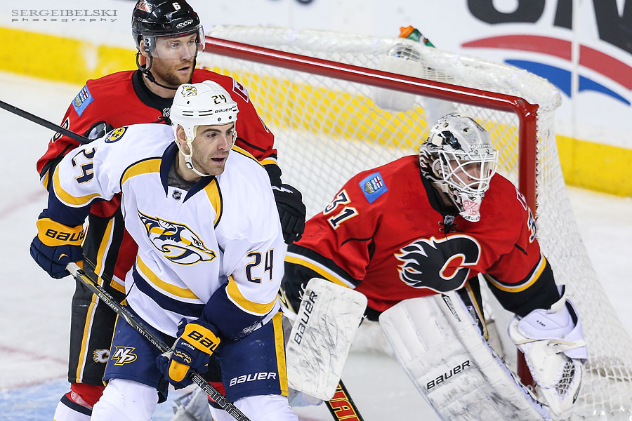 nhl hockey calgary flames vs nashville predators sergei belski photo