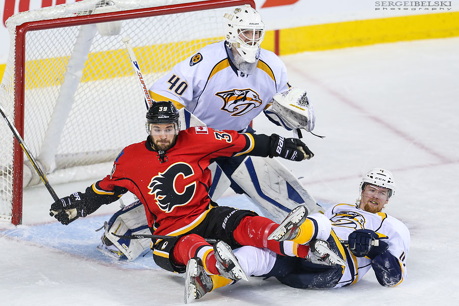 nhl hockey calgary flames vs nashville predators sergei belski photo
